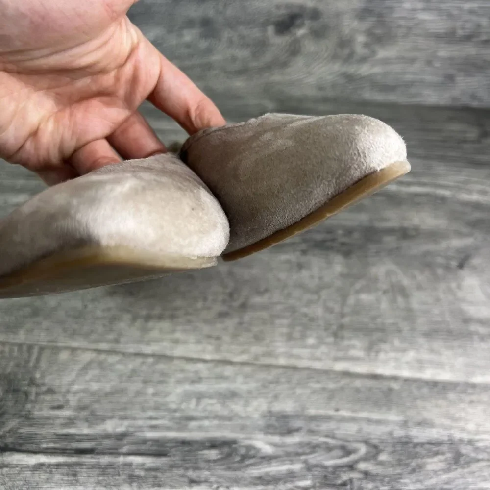 Eileen Fisher Posy Ballet Flats Suede Tan Pointed Toe Scalloped Women’s Size 11
